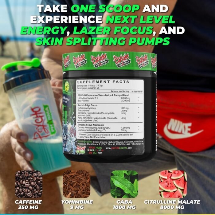 Psycho Pharma Strongest High Stim Preworkout Powder - Edge of Insanity - Most Intense Pre Workout Supplement for Pumps, Strength, Energy and Feel Good Focus. Rivals Famous PWOs of The Past - Image 10