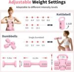 2-in-1 Adjustable Dumbbells Set, 4 Levels Weight Dumbbells Set for Women Men, Each 2.2/3.3/4.4/5.5lb Hand Weights with Kettlebell Form for Home Gym Exercise Training - Image 4