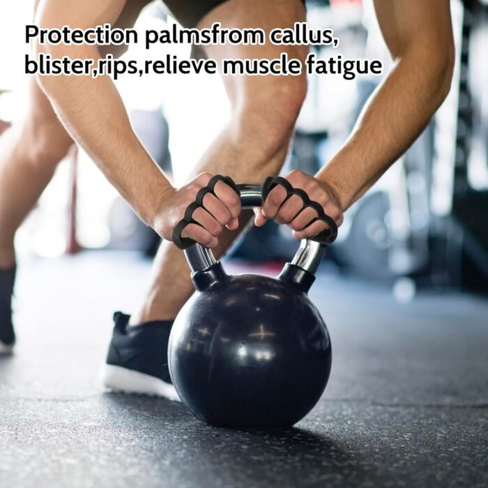 Anti-Slip Workout Grips: New Rubber Gym Grips Deadlifts Palm Protection Gloves for Weight Lifting, Dumbbell, Deadlift, Bar Pad Pull Up Grippers, Gym Training and Exercise for Men Women - Image 4
