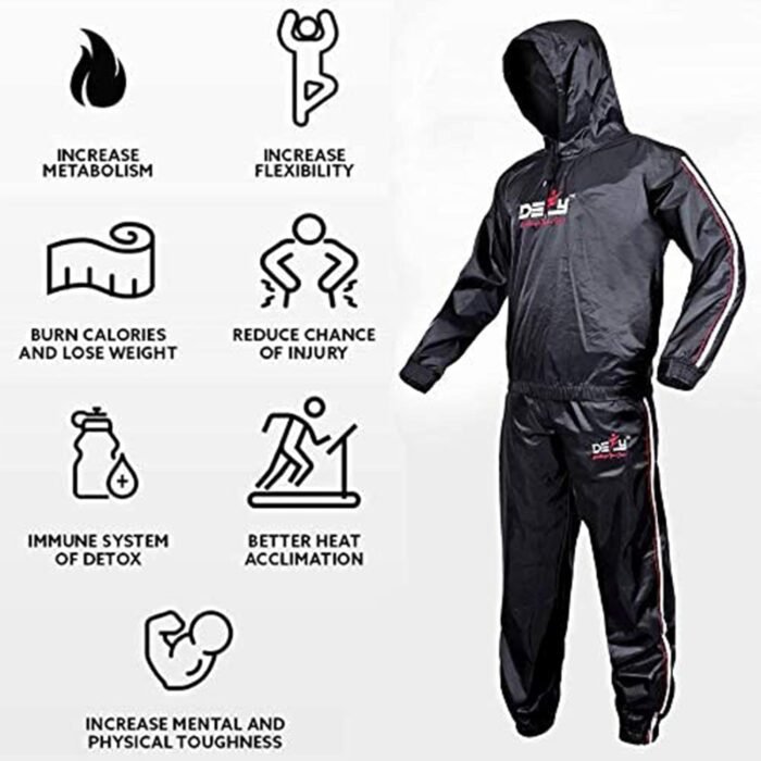 DEFY Heavy Duty Sauna Suit for Weight Loss Full Body Wrap Hoodie Men Women Anti-Rip Sweat suit Gym Workout Exercise Gear - Image 7