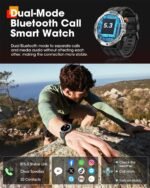 Smart Watches for Men, Bluetooth Call Military Smart Watch, Waterproof Fitness Tracker with Heart Rate/Blood Oxygen/Sleep Monitor/124 Sports Modes, Tactical Watch for Android Phones & iPhone (Silver) - Image 6