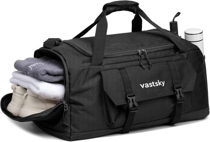 Large Gym Duffle Bags Mens Womens with Shoes Compartment & Wet Pocket,Sport Tote Bags Swimming Yoga,Travel Duffel Bag for Plane,Weekend overnight carry-on bag hospital waterproof travel bag - Image 2