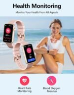 Fitness Tracker with Heart Rate/Sleep/Blood Oxygen Monitor, Slim Fitness Watch for Women Men IP68 Waterproof Pedometer Calories/Steps Counter Health Watch Activity Tracker (Pink) - Image 6