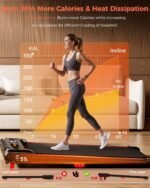 Walking Pad Treadmill, Anylife Incline Walking Pads Under Desk 330lb Capacity, 2.5HP Portable Treadmills for Home, Compact Treadmill Small Running Pad with LED Display, Remote Control - Image 3