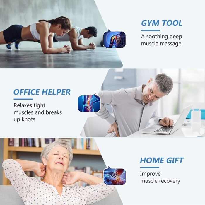 Massage Roller Ball, Neck Massager for Pain Relief, Deep Tissue Massage Tool, Sore Muscle Relief, Lymphatic Drainage, Tummy Tuck Post Surgery Supplies (Blue) - Image 7
