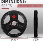 Cast Iron 2-Inch Olympic Plate Weight Plate for Strength Training and Weightlifting, Multiple Sizes - Image 3