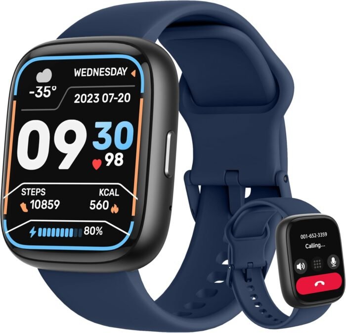 Smart Watch, Alexa Built-in, Answer/Make Calls 44mm Smartwatch Women Men, 1.83" Sports Watch IP68 Waterproof, Heart Rate SpO2 Sleep Stress Monitor, Step Counter Watch for Android & iOS Phone - Image 2