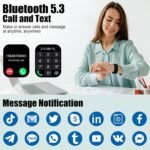 Smart Watch for Men Women (Answer/Make Call), 1.96" HD Fitness Tracker Running Watch, IP68 Waterproof,Pedometer, Sleep/Step/Activity/Heart Rate Monitor,110+ Sport Mode Smartwatch for iOS Android Phone - Image 3