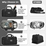 ZOMFELT Tactical Gym Bag for Men, 3-in-1 Travel Duffle Bag with Removable Dividers & Innovative Shoe Compartment, Waterproof MOLLE Travel Backpack, Airplane Carry-On Approved Workout, Outdoor, Black - Image 4