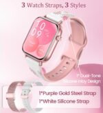 1.83'' Smart Watch for Women with Bluetooth Call (Answer/Dial), Activity Fitness Tracker with 100+ Sport Modes Heart Rate/Sleep Monitor Pedometer, Women Smartwatches Compatible Android Phone iPhone - Image 3