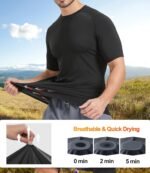5 Pack Men’s Compression Shirts Short Sleeve Cool Dry Sports Athletic Workout Base Layer Undershirt T-Shirt Tops - Image 3