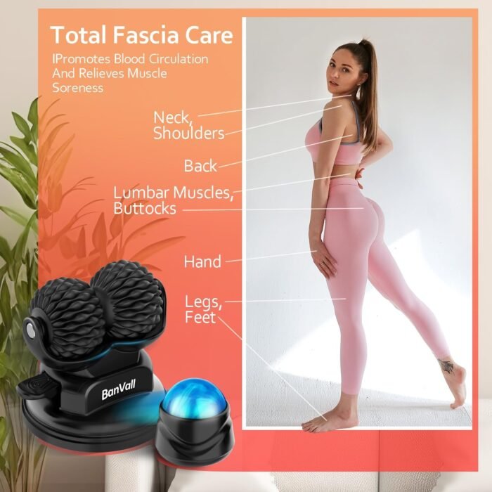 Roller Massage Ball Set for Myofascial Release,Muscles Deep Tissue Massage,Lymphatic Drainage,Wall Mountable Suction Cup for Trigger Point Therapy,Reduce Back Pain and Every Part of The Body - Image 6