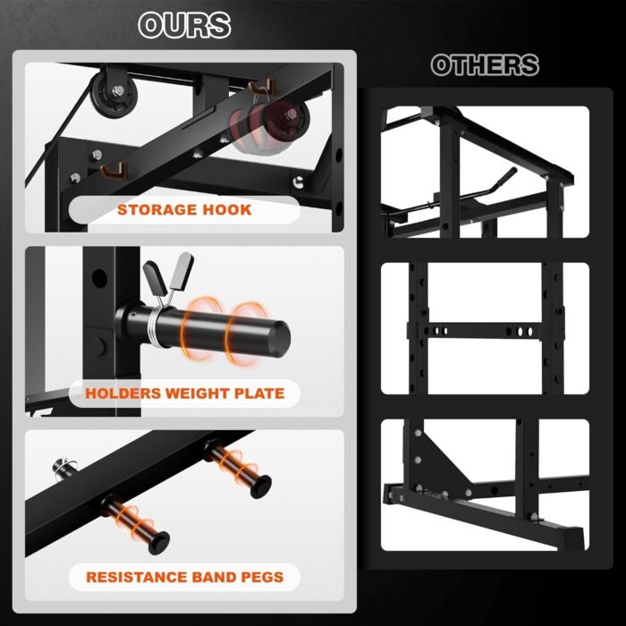 S21 Power Cage, Multi-Function Power Rack with Adjustable Cable Crossover System, 2000LBS Squat Rack for Home Gym with More Training Attachments - Image 7
