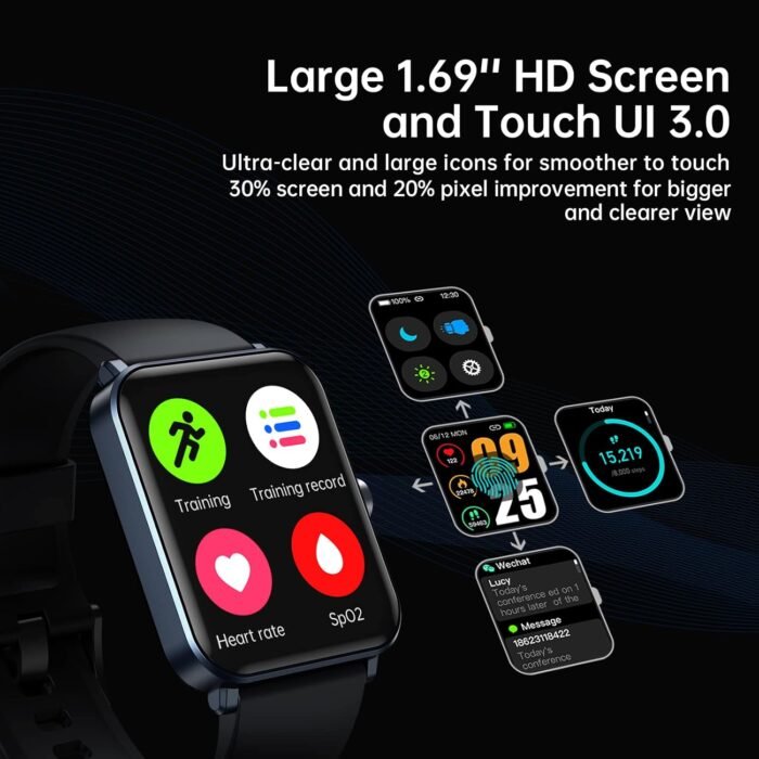 Smart Watch for Men Women 2024 Upgraded Smartwatches 1.69" Full Touchscreen，Fitness Tracker Watch with Heart Rate/Blood Oxygen Monitor, Sleep Tracking, Ip68 Waterproof - Image 7