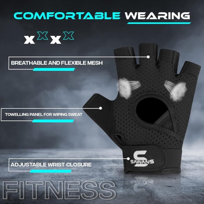 Gym Gloves for Men & Women Ladies Weight Lifting Gloves Fitness Workout Breathable Training Non-Slip Grip Silicone Palm Protection Exercise Snug fit Hanging Pull-Ups Dumbbell - Image 4