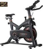 VEVOR Exercise Bike, Adjustable Magnetic Resistance Stationary Bike, Indoor Cycling Bike for Home Cardio, Workout Bike with Silent Belt Drive, Comfortable Seat Cushion, LCD Monitor, and Heavy Flywheel - Image 2
