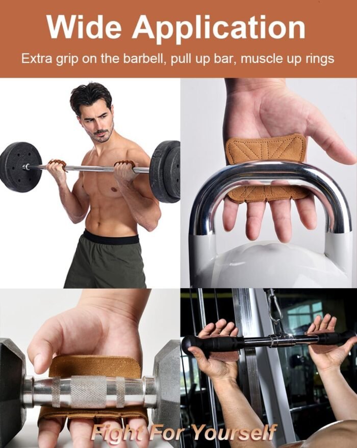 Leather Weight Lifting Gloves, Lifting Grips Weightlifting Gloves for Men Women, Weight Glove Gym Glove for Weightlifting Deadlifts Exercise - Image 8