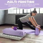 4 Pcs Yoga Bolster Pillows Blocks with Strap Set Comfortable Meditation Pillow for Restorative Non Slip Reusable Yoga Blocks for Balance, Pilates - Image 7