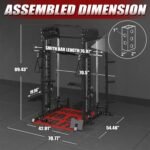 Mikolo Smith Machine, Multi-Function Power Cage with Dual Pulley System, Vertical Leg Press Attachment, Squat Rack Power Rack with More Training Attachment for Home Gym - Image 7