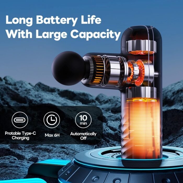 Mini Massage Gun,Deep Tissue Percussion Small Massage Gun Travel Massager,Muscle Massager for Back Pain Relief, Pocket-Sized Massager Gun for Office Gifts and Home or Athletes - Image 7