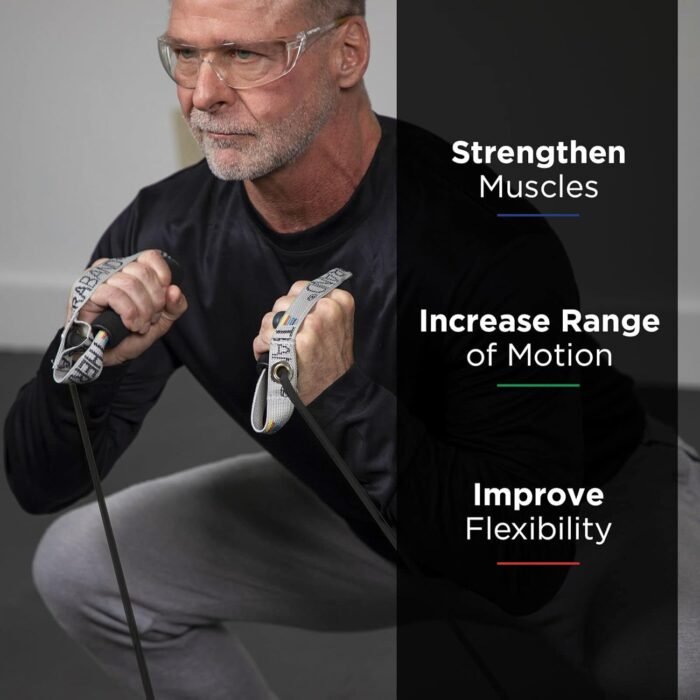 THERABAND Resistance Tubes, Professional Latex Elastic Tubing with Soft Handles For Physical Therapy, Lower Pilates, At-Home Workouts, and Rehab, 50 Inch, Black, Special Heavy, Advanced Level 1 - Image 3