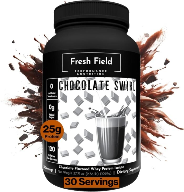 Chocolate Protein Powder - 25g Whey Protein Isolate, Gluten-Free & Soy-Free, Sugar-Free, 30 Servings - Natural Whey Protein Powder for Workout Fitness & Nutrition Shakes - 2.36 lb - Image 2