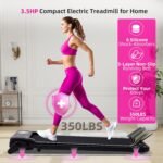 Electric Walking Pad Treadmill with 12% Adjustable Incline and Handle Bar, 3.5HP Small PortableTreadmills for Home Office Small, 4 in 1 Folding Foldable Treadmill with Handles, 0.6-7.6MPH, 350LBS - Image 9