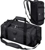 Gym Duffle Bag Backpack Waterproof Sports Duffel Bags Travel Weekender Bag for Men Women Overnight Bag with Shoes Compartment Black - Image 2
