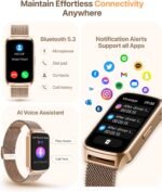 Smart Fitness Watch for Women, Activity Tracker, Calorie Step Counter Pedometer IP68 Waterproof for Android and iPhone (Golden, 1.57) - Image 3