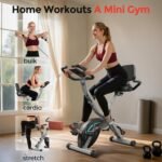 Pleny Folding Exercise Bike, 5 IN 1 Stationary Bikes for Home 6.6 LBS Flywheel, 330LB Weight Capacity Back Support Cushion Indoor Workout Cycling Bike for Home Gym - Image 5