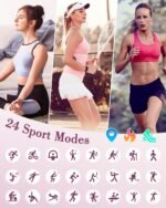 Fitness Watches for Women, LYNN2 Fitness Tracker with Heart Rate Monitor Blood Oxygen/Sleep Tracker Pedometer, Slim Step Tracker Watch for iOS/Android Phones Waterproof (Black) - Image 3
