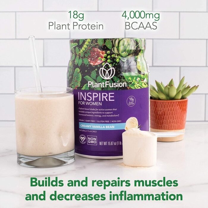 PlantFusion Inspire Plant Protein Powder for Women - Low Carb Protein Powder for Lean Muscle Support - Keto, Gluten Free, Soy Free, Non-Dairy, No Sugar, Non-GMO - Natural-No Stevia 0.85 lb - Image 7