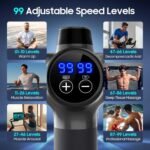 Massage Gun, High-Performance Percussion Massager for Muscle Relief, Professional Deep Tissue Massage Gun&Handheld Muscle Massage Gun with Heat for Full-Body Relaxation with Storage Bag, - Image 3