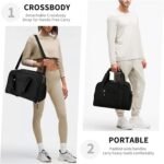 Small Gym Bag for Women & Men - 14 inch Mini Duffle Bag Weekender & Overnight with Shoe Compartment Travel, Sports, Workout, for Black - Image 3