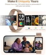 Smart Fitness Watch for Women, Activity Tracker, Calorie Step Counter Pedometer IP68 Waterproof for Android and iPhone (Golden, 1.57) - Image 6