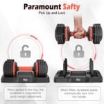 25LB 55LB Adjustable Dumbbells Set, 5LB to 25LB Dumbbell Pair,15LB to 55LB Weight Set of 2, Home Gym 50lbs/110lbs, Anti-Slip Handle for Exercise Equipment - Image 5