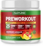 Built by Nature Pre Workout Powder with Beta Alanine, Creatine Monohydrate, BCAA, L Citrulline, L Arginine and Caffeine - Strawberry Lemonade Flavor - 25 Servings - Image 2