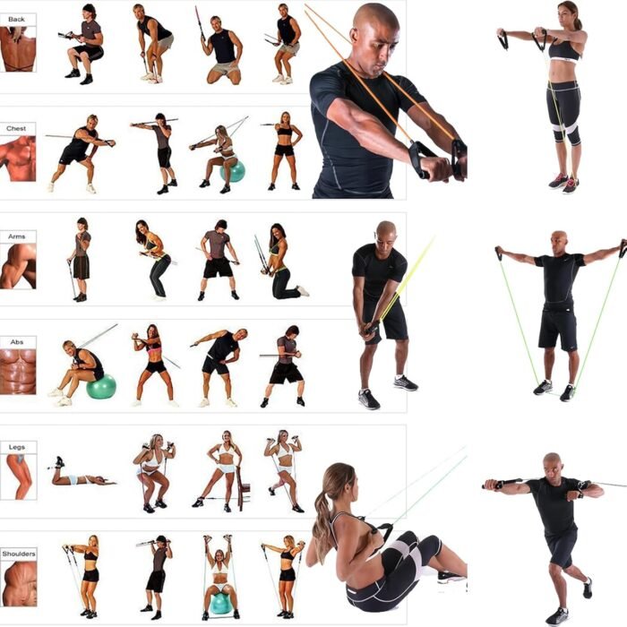 Resistance Band Set,Pull Up Exercise Bands Door Anchors Compatible with Billy's Bootcamp Tae Bo,Weight Loss,Strength Home Workouts Training,Physical Therapy,Yoga,Pilates. - Image 8