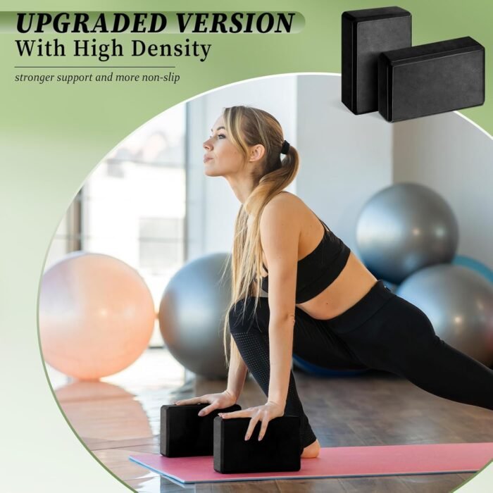 20 Pcs Foam EVA Yoga Blocks Lightweight Non-Slip Supportive Foam Blocks Yoga Prop Accessories for Pilates, Stretching and Meditation, Men and Women Yogi (Black) - Image 6