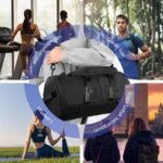 Gym Bag for Men,Large Waterproof Duffle Bag for Sports, Travel & Work,Gym Bag Men with Shoe Compartment & Wet Pocket (Black) - Image 7