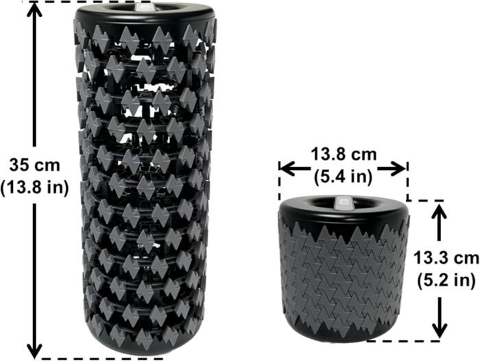 Collapsible Foam Roller for Exercise and Recovery (13 Inches), Easily Portable at 5.5 inches (Gray) - Image 3