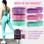 Fabric Resistance Bands for Working Out, 6pcs Band Set, 3pcs Non-Slip Booty Bands 3pcs Loop Exercise Bands for Leg, Glutes, Hip Elastic Bands for Gym, Home Fitness, Pilates, Yoga for Women and Men - Image 3