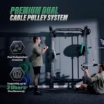 MAJOR FITNESS F35 Folding Power Rack 4-in-1 Home Gym with Cable Pulley System, Multi-Grip Pull-Up Bar, Landmine, 80+ Exercises Space-Saving Gym Equipment Easy Folding for Small Spaces - Image 5