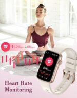 Fitness Watches for Women, LYNN2 Fitness Tracker with Heart Rate Monitor Blood Oxygen/Sleep Tracker Pedometer, Slim Step Tracker Watch for iOS/Android Phones Waterproof Milky White - Image 6