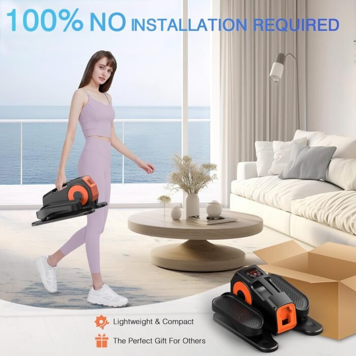 Under Desk Elliptical, Elliptical Leg Exerciser for Seniors, Home Portable Elliptical with Remote Control and 12 Adjustable Speeds, Electric Seated Pedal Exerciser - Image 8