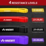 WHATAFIT Resistance Bands, Pull Up Assistance Bands, Exercise Bands, Workout Bands Set for Men and Women Home Fitness, Body Stretching, Strength Training, Physical Therapy - Image 4