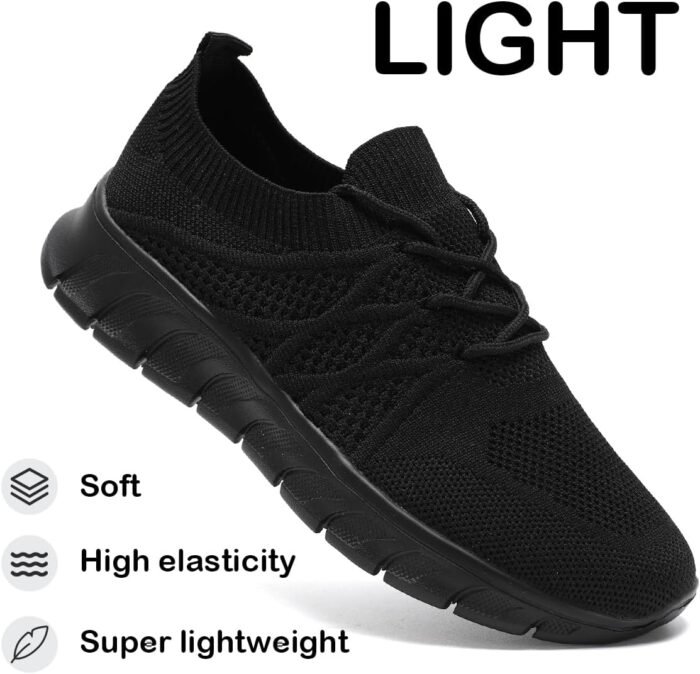 Womens Running Shoes Walking Tennis Sneakers Slip on Gym Sports Workout Jogging Mesh Breathable Lightweight Non Slip Comfortable Fashion - Image 4