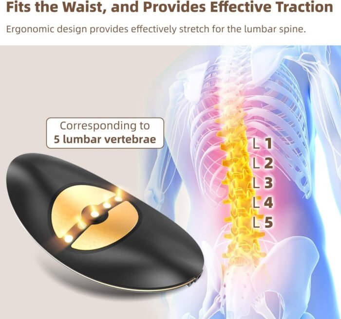Electric Lumbar Traction Device, Multifunctional Back Traction Device with Dynamic Airbag Traction, 20-Level Electrotherapy, 3-Level Vibration Massage and Thermal Therapy from 113 to 131℉ - Image 8
