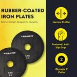 HulkFit 2-inch Rubber Coated Steel Weight Plates Set for Loadable Dumbbell Bar & Plate Only Strength Training - Black - Image 3