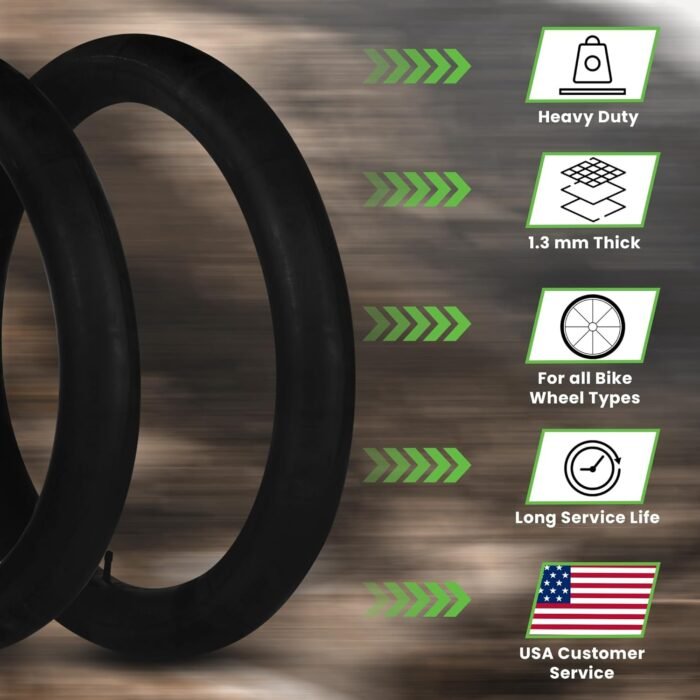 HEB - Heavy Duty Bike Tube for Ebike Tires - Puncture Resistant Inner Tube for 20x4 / 26x4 Bike Tire, Fat Tire Tube, MTB, 20 inch x 4.0 inch and 26 inch x 4.0 inch Bike Tubes - Image 4